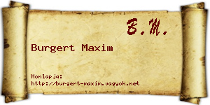 Burgert Maxim névjegykártya